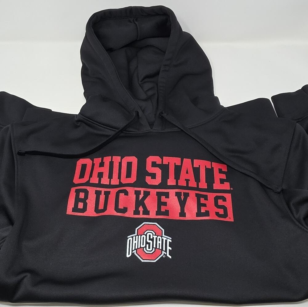Champion Ohio State Buckeyes Pullover Hoodie, Size S, Black/Red